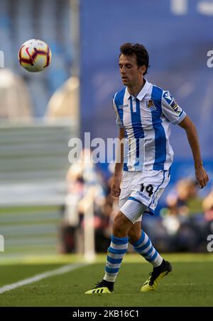 Ruben Pardo during the match between Real Sociedad against FC Barcelona at Anoeta Stadium in San Sebastian, Spain on September 15, 2018. (Photo by Jose Breton/NurPhoto) Stock Photo