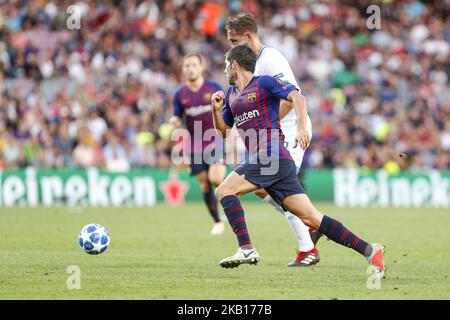 FC Barcelona midfielder Sergi Roberto (20) during the UEFA Champions League match between FC Barcelona and PSV Eindhoven at Camp Nou Stadium corresponding of matchday 1, group B on September 18, 2018 in Barcelona, Spain. (Photo by Mikel Trigueros/Urbanandsport/NurPhoto) Stock Photo