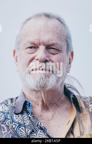 American-born British screenwriter, film director, and actor Terry Gilliam attends 'The Man Who Killed Don Quixote (L'uomo che uccise Don Chisciotte)' photocall at the terrace of Bernini Hotel on September 21, 2018 in Rome, Italy. (Photo by Luca Carlino/NurPhoto) Stock Photo