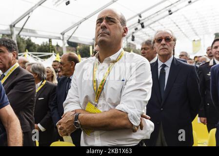 Founding member of the Democratic Party (PD) and President of Lazio Nicola Zingaretti at a Coldiretti's initiative, the major representative organisation of Italian farmers, in Rome, Italy, on October 05, 2018. (Photo by Michele Spatari/NurPhoto)  Stock Photo