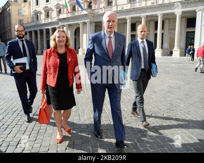 Michel Barnier, chief UE negotiator for Brexit, visits Palazzo Chigi to meet the Prime Minister Giuseppe Conte, Rome, Italy, 08 october 2018 (Photo by Silvia Lore/NurPhoto) Stock Photo