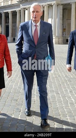 Michel Barnier, chief UE negotiator for Brexit, visits Palazzo Chigi to meet the Prime Minister Giuseppe Conte, Rome, Italy, 08 october 2018 (Photo by Silvia Lore/NurPhoto) Stock Photo