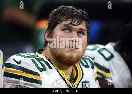 Grenn Bay Packers Tyler Lancaster is seen during the first half of an NFL football game against the Detroit Lions in Detroit, Michigan USA, on Sunday, October 7, 2018. (Photo by Jorge Lemus/NurPhoto) Stock Photo