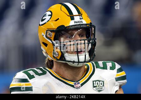 Green Bay Packers linebacker Clay Matthews (52) is seen during the first half of an NFL football game against the Detroit Lions in Detroit, Michigan USA, on Sunday, October 7, 2018. (Photo by Jorge Lemus/NurPhoto) Stock Photo