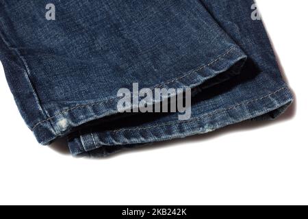 Blue jeans hem Stock Photo