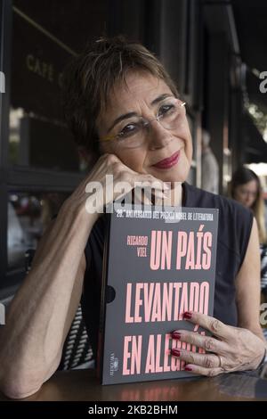 Writer Pilar del Rio poses during the presentation of unpublished book by JOSE SARAMAGO, THE NOTEBOOK OF THE YEAR OF NOBEL in Madrid. Spain. October 23, 2018 (Photo by Oscar Gonzalez/NurPhoto) Stock Photo
