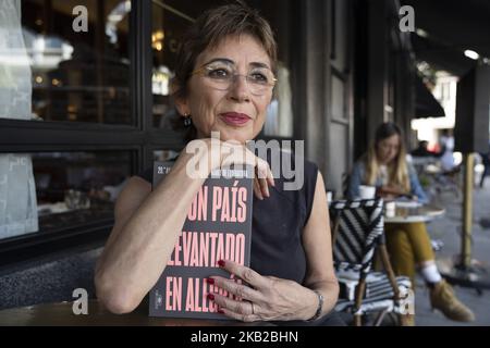 Writer Pilar del Rio poses during the presentation of unpublished book by JOSE SARAMAGO, THE NOTEBOOK OF THE YEAR OF NOBEL in Madrid. Spain. October 23, 2018 (Photo by Oscar Gonzalez/NurPhoto) Stock Photo