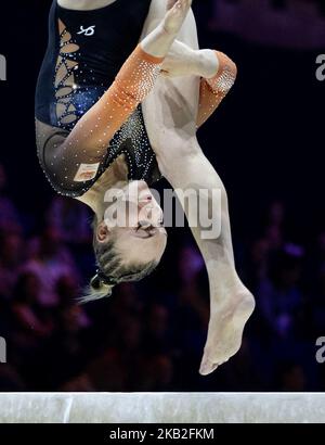 LIVERPOOL - Tisha Volleman during the women's all-around final at the ...