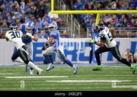 Seattle Seahawks wide receiver J.J. Arcega-Whiteside runs withe ball during  warmups before an NFL preseason football game against the Chicago Bears,  Thursday, Aug. 18, 2022, in Seattle. The Bears won 27-11. (AP