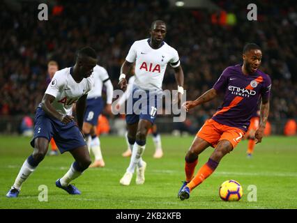 London, England - October 29, 2018 Manchester City's Raheem Sterling during Premier League between Tottenham Hotspur and Manchester City at Wembley stadium , London, England on 29 Oct 2018. (Photo by Action Foto Sport/NurPhoto)  Stock Photo