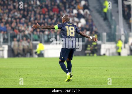 Ashley Young (Manchester Utd. FC) during the UEFA Champions League match between Juventus FC and Manchester United FC, at Allianz Stadium on November 07, 2018 in Turin, Italy. Juventus FC lost 1-2 against Manchester United. (Photo by Massimiliano Ferraro/NurPhoto)  Stock Photo