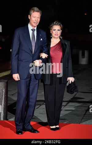 Grand Duke Henri of Luxembourg and Grand Duchess María Teresa Mestre at the International Ceremony of the Centenary of the Armistice of 1918 dinner at the Musée d'Orsay by the President of the Republic and Mrs Brigitte Macron to the Heads of State on Saturday 10 November 2018 (Photo by Julien Mattia/NurPhoto)  Stock Photo