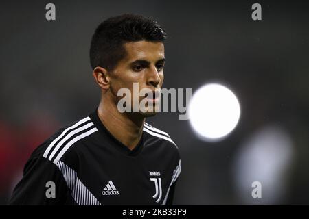 Juventus defender Joao Cancelo (20) warms up before the Serie A football match n.12 MILAN - JUVENTUS on 11/11/2018 at the Stadio Giuseppe Meazza in Milan, Italy. (Photo by Matteo Bottanelli/NurPhoto) Stock Photo