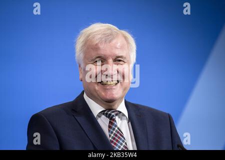 German Interior Minister Horst Seehofer is pictured during a press conference in Berlin, Germany on November 15, 2018. (Photo by Emmanuele Contini/NurPhoto) Stock Photo