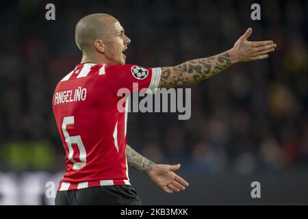 Angelino of PSV pictured during the UEFA Champions League Group B match between PSV Eindhoven and FC Barcelona at Philips Stadium in Eindhoven, Netherlands on November 28, 2018 (Photo by Andrew Surma/NurPhoto) Stock Photo