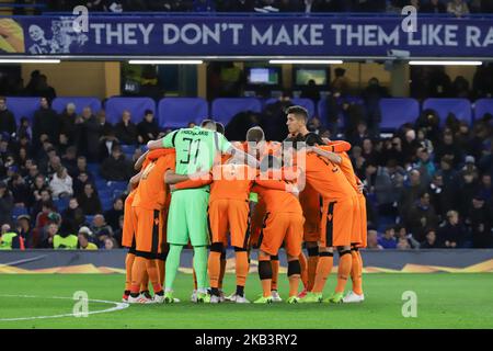 FC PAOK team before the UEFA Europa League Group L match between Chelsea and PAOK at Stamford Bridge on November 29, 2018 in London, United Kingdom. (Photo by Nicolas Economou/NurPhoto) Stock Photo