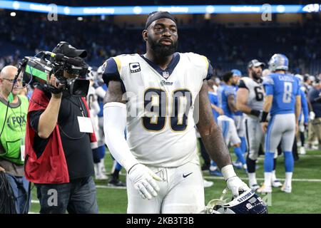 Los Angeles Rams defensive end Michael Brockers (90) leaves the field after an NFL football game between the Los Angeles Rams and the Detroit Lions in Detroit, Michigan USA, on Sunday, December 2, 2018. (Photo by Jorge Lemus/NurPhoto) Stock Photo