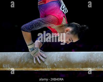 Great Britain's Jessics Gadirova competes on the beam in the women's individual all-around final during day six of the FIG Artistic Gymnastics World Championships at the M&S Bank Arena, Liverpool. Picture date: Thursday November 3, 2022. Stock Photo