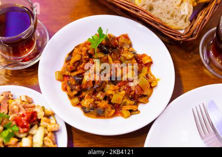turkish food Saksuka tarifi Stock Photo