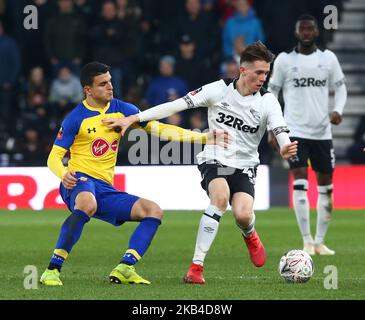 Derby County's Max Bird during FA Cup 3rd Round between Derby County and Southampton at Pride Park stadium in Derby, England UK on January 5, 2019. (Photo by Action Foto Sport/NurPhoto)  Stock Photo