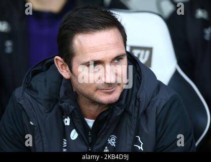 Derby County manager Frank Lampard during FA Cup 3rd Round between Derby County and Southampton at Pride Park stadium in Derby, England UK on January 5, 2019. (Photo by Action Foto Sport/NurPhoto)  Stock Photo