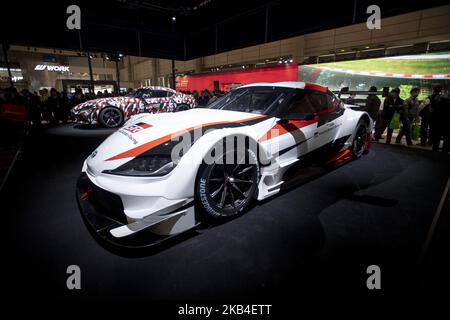 GR Supra SUPER GT GT500 CONCEPT of TOYOTA GAZOO Racing is unveiled in Tokyo Auto Salon at Makuhari Messe in Chiba Tokyo, Japan on January 11, 2019, the first day of the Salon. (Photo by Alessandro Di Ciommo/NurPhoto) Stock Photo