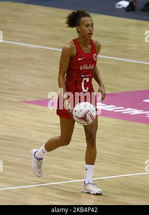 Serena Guthrie of England Roses During Netball Quad Series Vitality Netball International match between England and Australia at Copper Box Arena on January 20, 2019 in London, England. (Photo by Action Foto Sport/NurPhoto)  Stock Photo