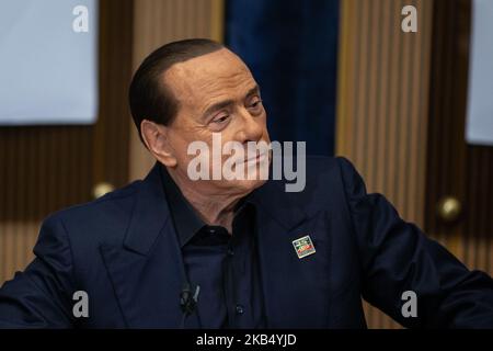 Former Italian premier and leader of centre-right Forza Italia (FI) party Silvio Berlusconi in L'Aquila, Italy, on January 26, 2019. Former Prime Minister of Italy Silvio Berlusconi has visited the city of L'Aquila after 10 years from the 2009 earthquake. Berlusconi said on 17 January he will stand in May's European elections. (Photo by Manuel Romano/NurPhoto) Stock Photo