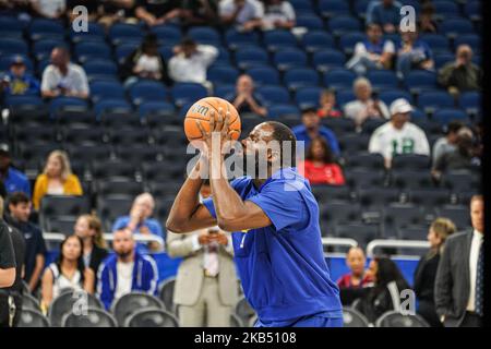 Orlando, Florida, USA, November 3, 2022, Golden State Warriors Forward Draymond Green #23 warms up before the game at the Amway Center.  (Photo Credit:  Marty Jean-Louis) Stock Photo