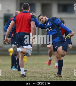 Italy traininig - Rugby Guinness Six Nations 2019 Team train at Giulio Onesti Port Center in Rome, Italy on January 28, 2019. (Photo by Matteo Ciambelli/NurPhoto) Stock Photo