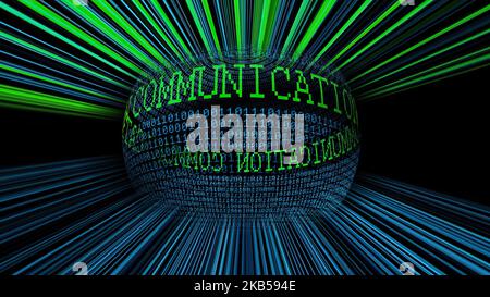Communication and binary data sphere concept Stock Photo