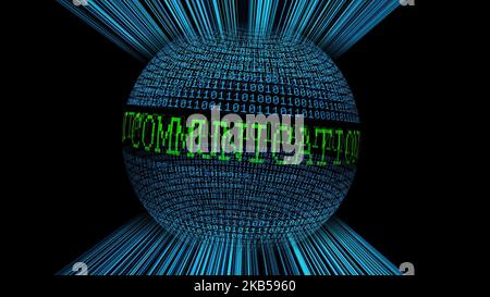 Communication and binary data sphere concept Stock Photo