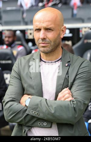 Dons manager Paul Tisdale during the Sky Bet League 1 match between MK Dons and AFC Wimbledon at Stadium MK, Milton Keynes on Saturday 7th September 2019. (Photo by John Cripps/ MI News/NurPhoto) Stock Photo