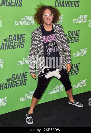 HOLLYWOOD, LOS ANGELES, CALIFORNIA, USA - SEPTEMBER 05: Redfoo arrives at the Los Angeles Premiere Of 'The Game Changers' held at ArcLight Cinemas Hollywood on September 5, 2019 in Hollywood, Los Angeles, California, United States. (Photo by Image Press Agency/NurPhoto) Stock Photo
