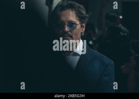 Johnny Depp walks the red carpet ahead of the ''Waiting For The Barbarians'' screening during the 76th Venice Film Festival at Sala Grande on September 06, 2019 in Venice, Italy. (Photo by Luca Carlino/NurPhoto) Stock Photo