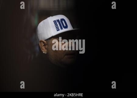 Diego Armando Maradona takes his first training session as head coach of Gimnasia y Esgrima de la Plata at Estadio Juan Carmelo Zerillo on September 8, 2019 in La Plata, Argentina. (Photo by Matías Baglietto/NurPhoto (Photo by Matías Baglietto/NurPhoto) Stock Photo