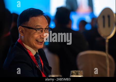 Hong Kong, China. 02nd Nov, 2022. An attendee laughs as he reacts during the Global Financial Leaders Investment Summit in Hong Kong. (Photo by Sebastian Ng/SOPA Images/Sipa USA) Credit: Sipa USA/Alamy Live News Stock Photo