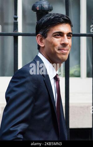 Chief Secretary to the Treasury Rishi Sunak attends the Cabinet meeting at 10 Downing Street on 10 September, 2019 in London, England. The UK Parliament has adjourned for five weeks last night after the backbench bill, requiring Prime Minister Boris Johnson to seek an extension of article 50 if no Brexit agreement is in place by 19 October, became law. (Photo by WIktor Szymanowicz/NurPhoto) Stock Photo