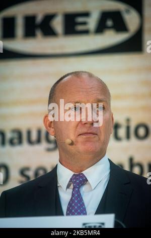 Ikea France CEO Walter Kadnar attends inauguration of the Ikea store in the Grand Lyon Parilly area in Venissieux near Lyon, France, on September 10, 2019. (Photo by Nicolas Liponne/NurPhoto) Stock Photo