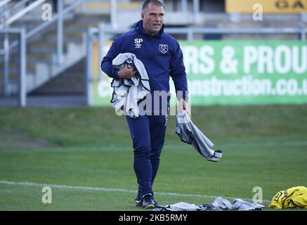 Steve Potts Assistant Coach of West Ham United during Premier League International Cup match between West Ham United and Valencia 'B' at The Chigwell Construction Stadium in Dagenham, England on September 11, 2019 (Photo by Action Foto Sport/NurPhoto) Stock Photo