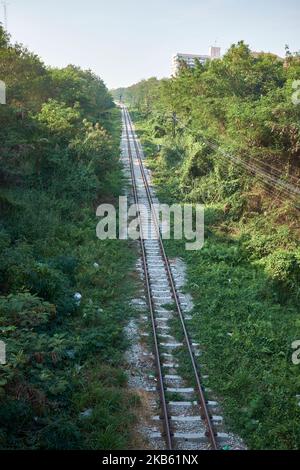 Railway Track Pattaya Thailand Stock Photo