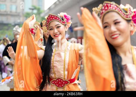 Participants dance during 2019 Malaysia Day Celebrations at Dataran Merdeka(Independence Square) in Kuala Lumpur, Malaysia, on September 16, 2019. (Photo by Chris Jung/NurPhoto) Stock Photo