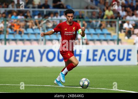 Curtis Jones of Liverpool in action during the UEFA Youth League Group E match SSC Napoli v Liverpool Fc at the Ianniello Stadium in Naples, Italy on September 17, 2019 (Photo by Matteo Ciambelli/NurPhoto) Stock Photo