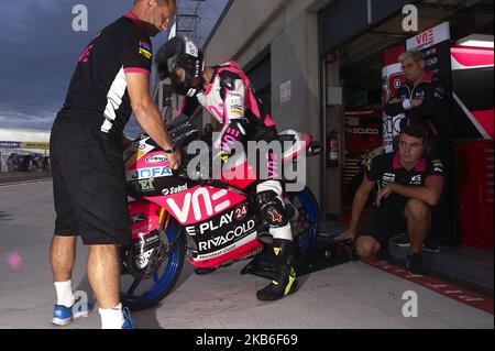 Julian Jose Garcia (10) of Spain and VNE Snipers during qualifying of the Gran Premio Michellin de Aragon of world championship of MotoGP at Motorland Aragon Circuit on September 21, 2019 in Alcaniz, Spain. (Photo by Jose Breton/Pics Action/NurPhoto) Stock Photo