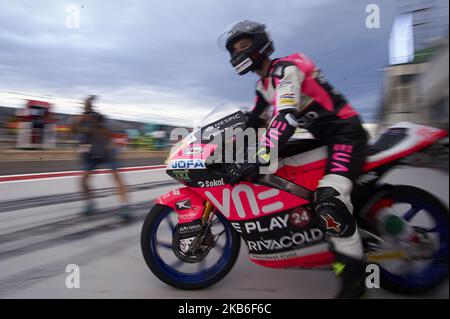 Julian Jose Garcia (10) of Spain and VNE Snipers during qualifying of the Gran Premio Michellin de Aragon of world championship of MotoGP at Motorland Aragon Circuit on September 21, 2019 in Alcaniz, Spain. (Photo by Jose Breton/Pics Action/NurPhoto) Stock Photo