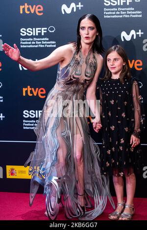 Eva Green and Zelie Boulant-Lemesle attends the ‘Proxima' Premiere during the 67th San Sebastian Film Festival in the northern Spanish Basque city of San Sebastian on September 21, 2019. (Photo by Manuel Romano/NurPhoto) Stock Photo