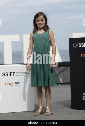 Zelie Boulant-Lemesle attends the 'Proxima' Photocall during the 67th San Sebastian Film Festival in the northern Spanish Basque city of San Sebastian on September 21, 2019. (Photo by COOLMedia/NurPhoto) Stock Photo