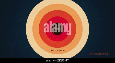 Abstract background retro style with circles lines and grunge texture colorful vintage design Stock Vector
