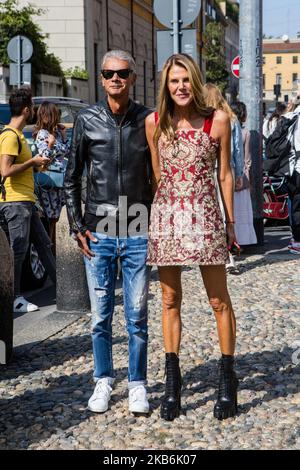 Anna Dello Russo seen outside the Etro show during Milan Fashion Week Spring/Summer 2020 on September 20, 2019 in Milan, Italy. (Photo by Mairo Cinquetti/NurPhoto) Stock Photo