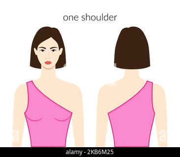 Set Of Necklines Tank Clothes Tops Cami One Shoulder Scoop Racerback Vneck  Cowl Strap Technical Fashion Illustration With Fitted Body Flat Apparel  Template Women Men Unisex Cad Mockup Stock Illustration - Download